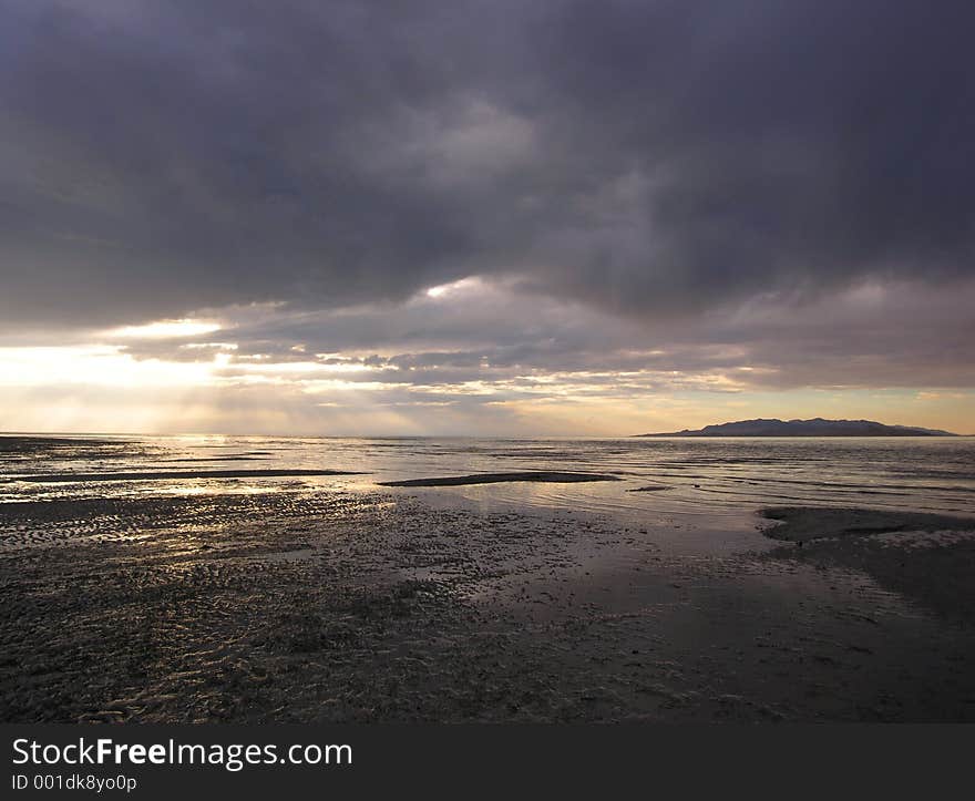 Spectacular sunset from antelope island on the great salt lake. Spectacular sunset from antelope island on the great salt lake.