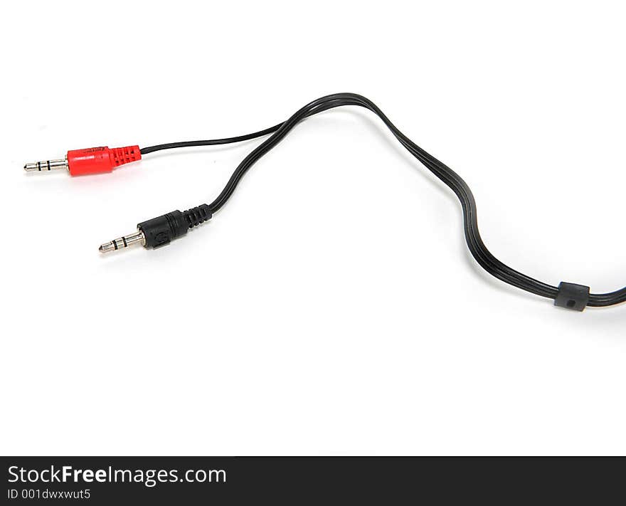 Isolated 2 way plug. Red and Black