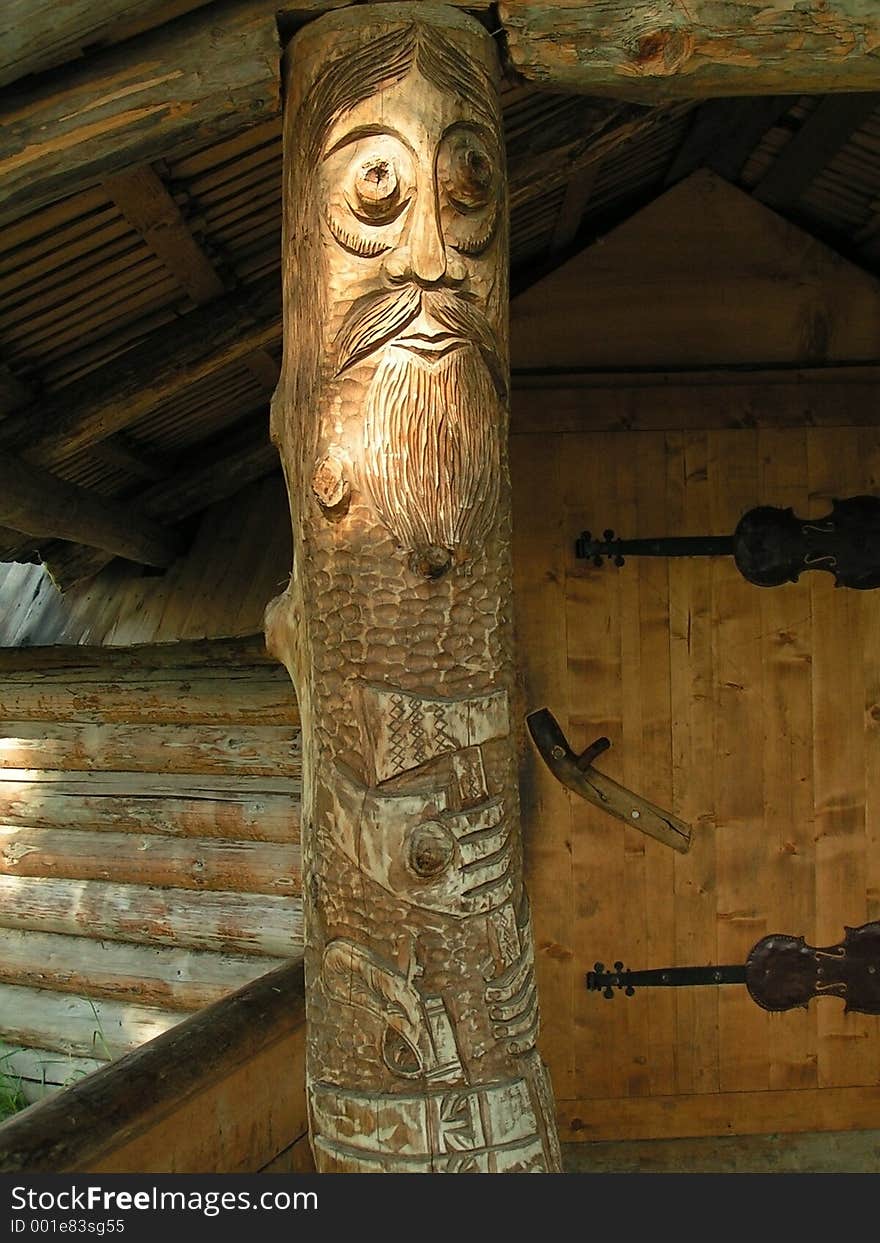 Carved figure, old man (bandit).