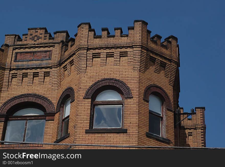 Details of top of old building. Details of top of old building