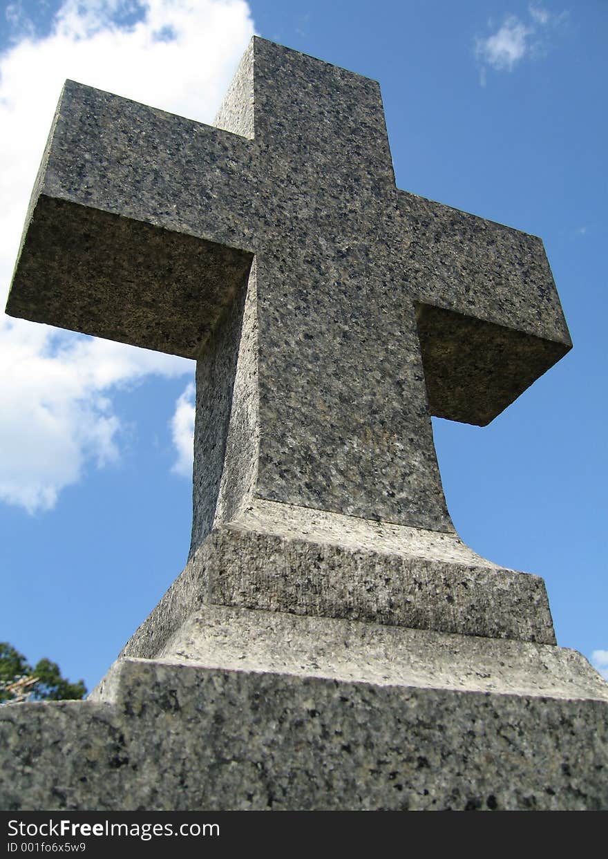 Cross on a gravestone