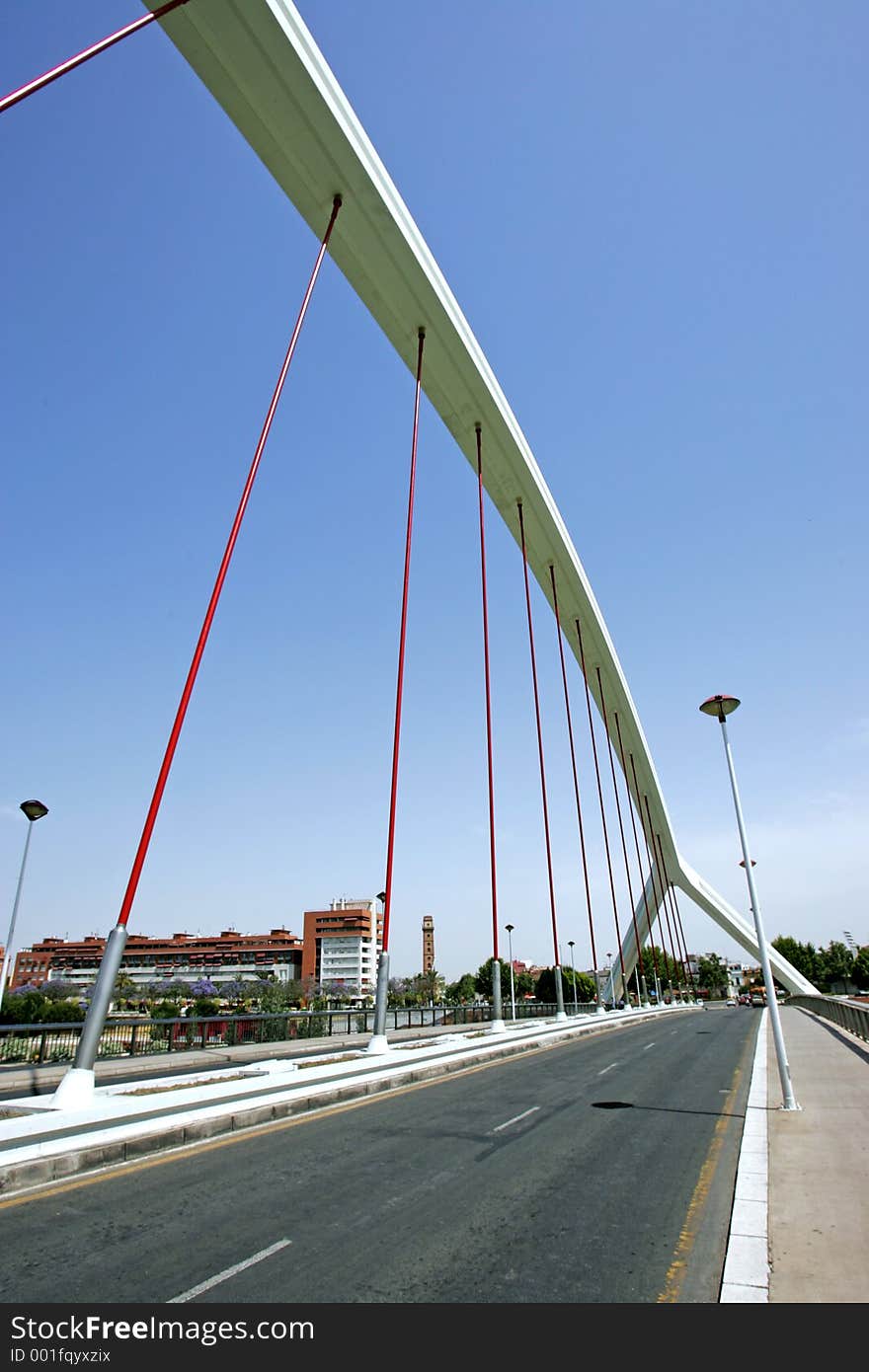 Abstract, modern bridge in Seville, southern Spain