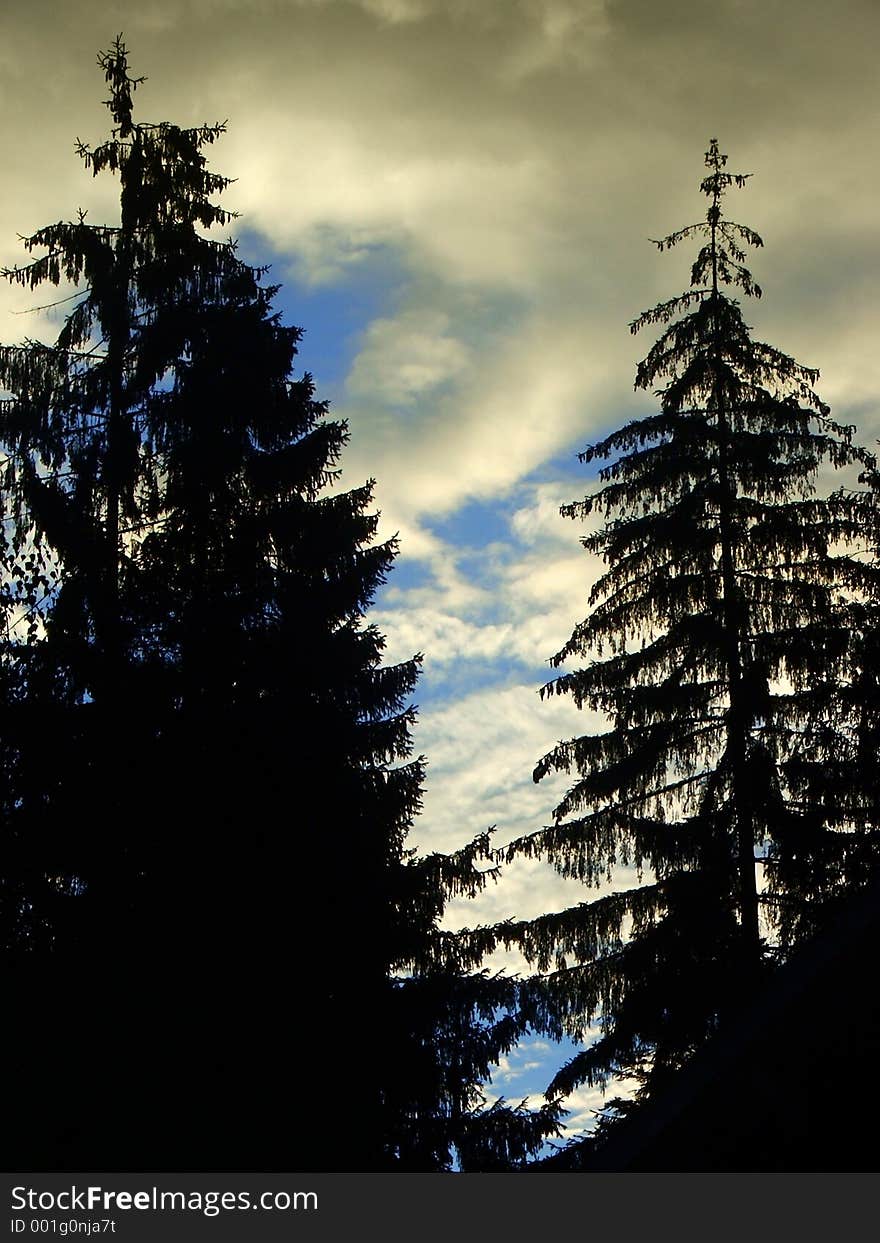 Blue sky with grey clouds in mountains. Blue sky with grey clouds in mountains