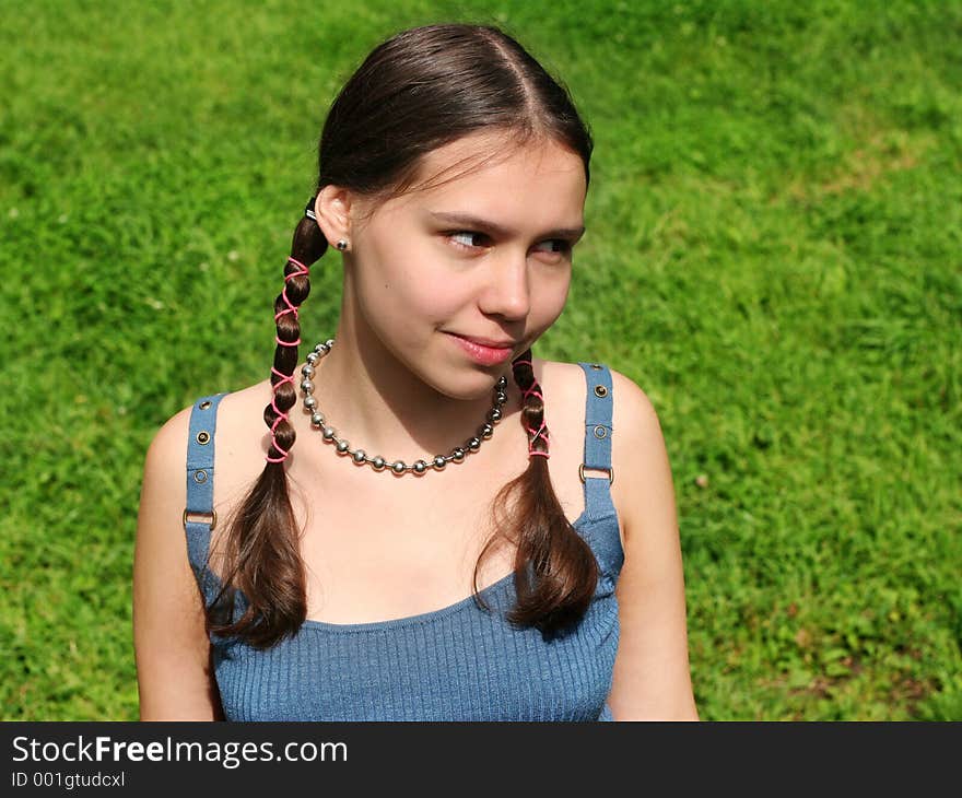 Girl on grass