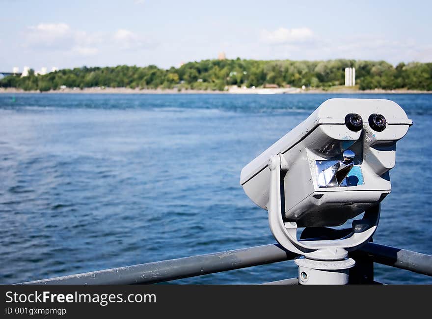 Binocular in the old port of Montreal