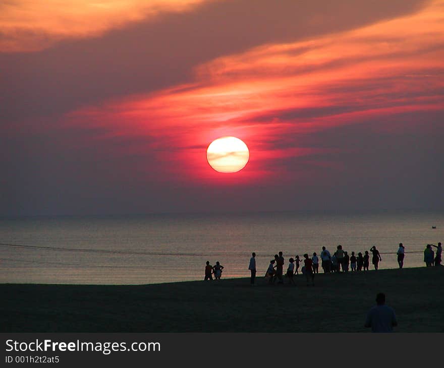 Sunset at Jockey's Ridge Sand Dune, Outer Banks, North Carolina. Sunset at Jockey's Ridge Sand Dune, Outer Banks, North Carolina