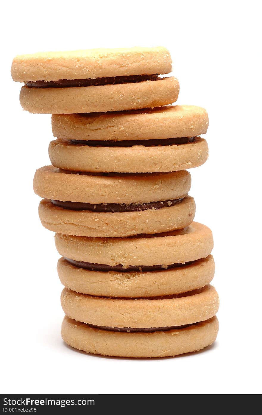 Stack of chocolate biscuits. Stack of chocolate biscuits