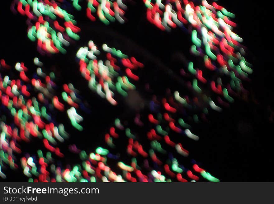 Blurred red, green and white stars. Blurred red, green and white stars