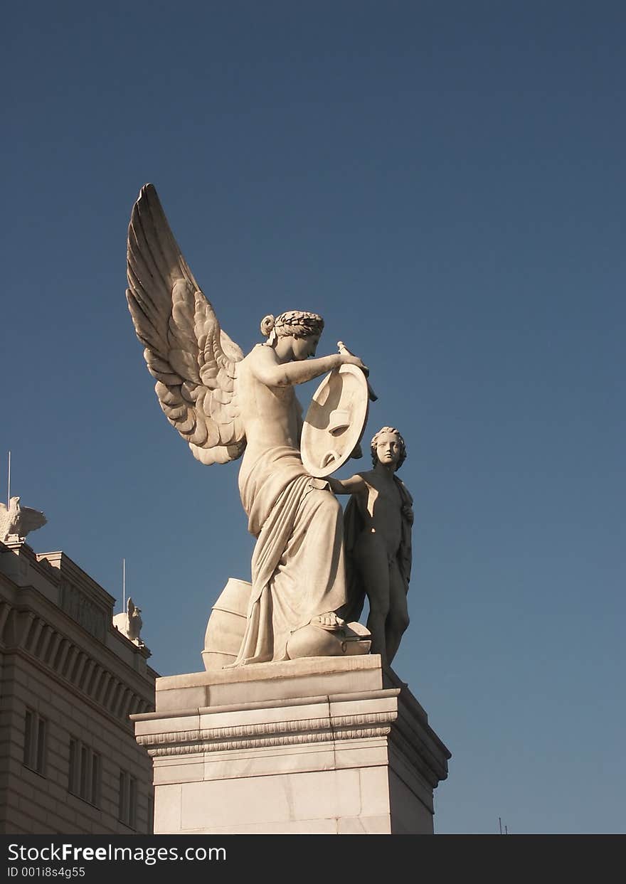 Angle statue on a Berlin bridge. Angle statue on a Berlin bridge