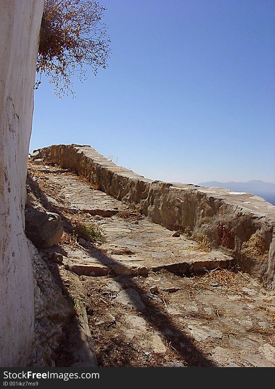 A stone village road