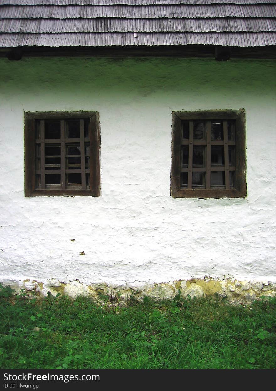 Two windows on a house