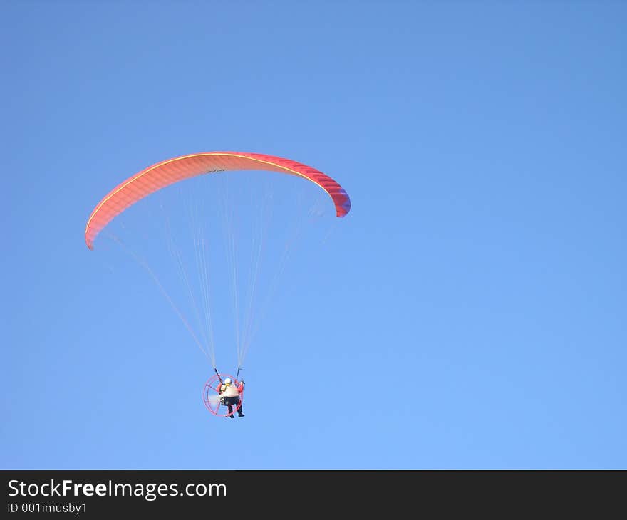 Paraglider in air