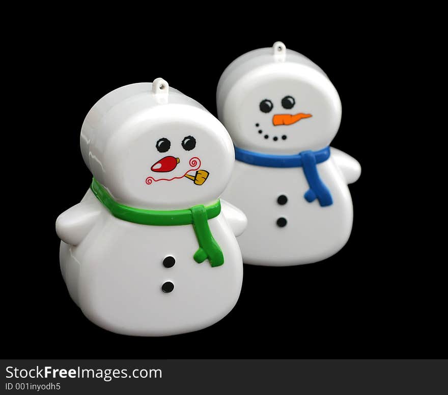 Little plastic snowmen. Little plastic snowmen