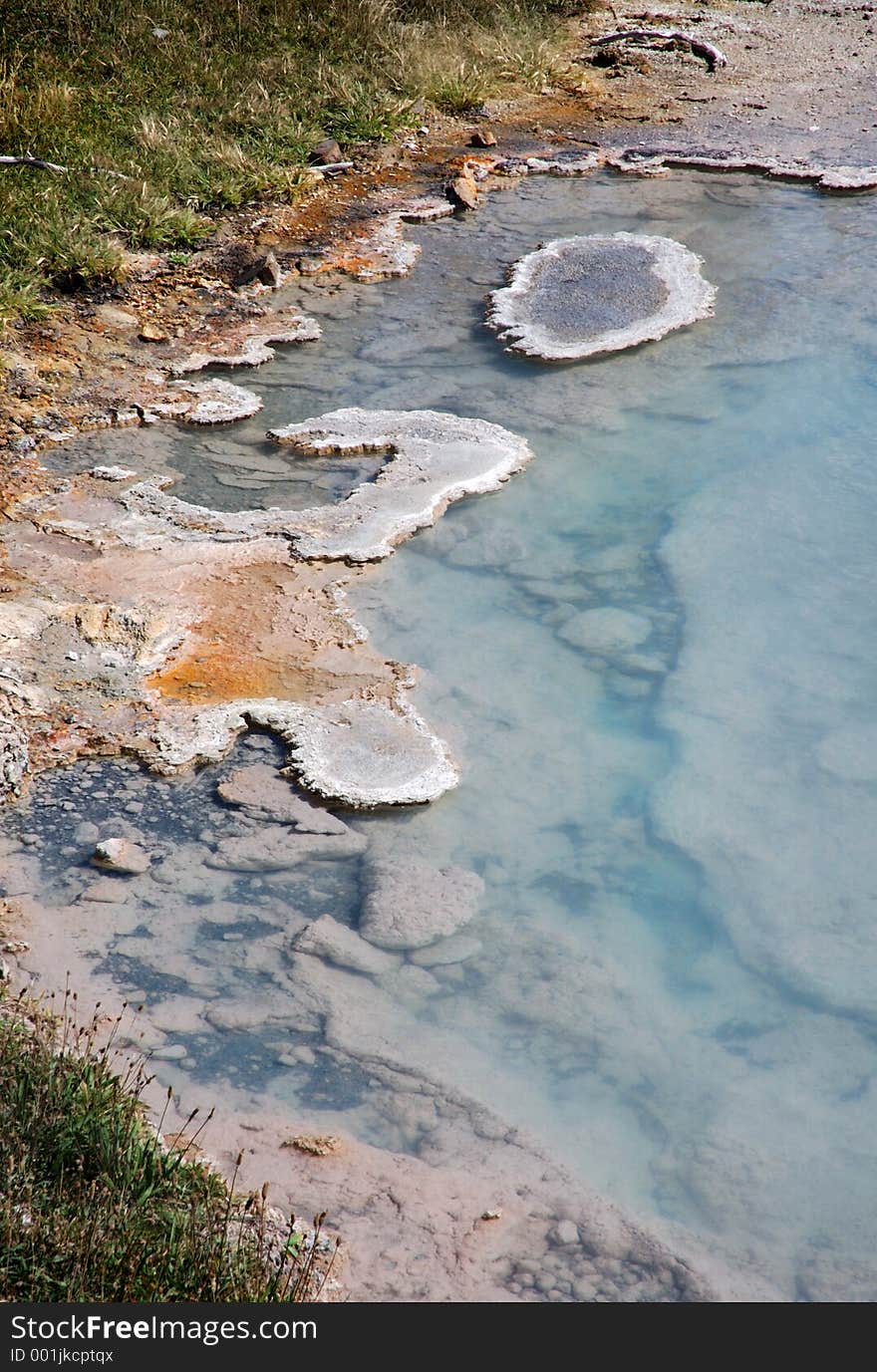 Edge of geyser pool in Yellow National Park, Wyoming. Edge of geyser pool in Yellow National Park, Wyoming