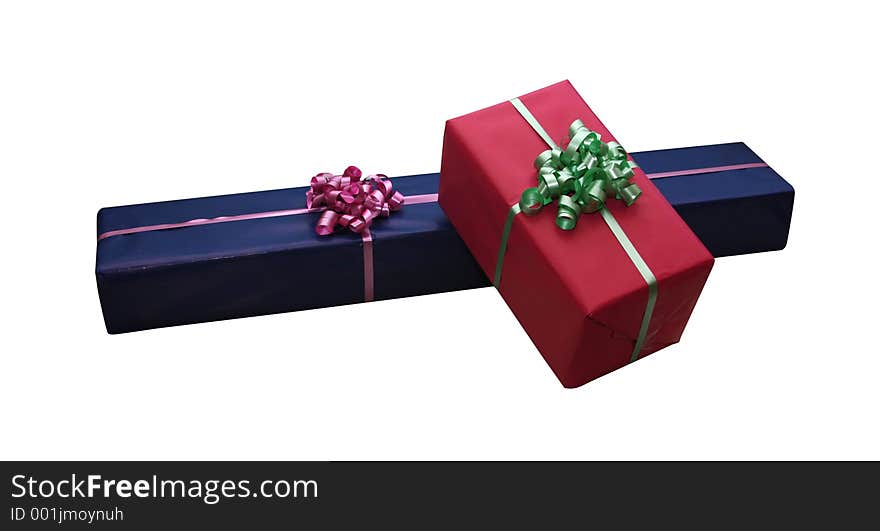 Giftboxes isolated on white with clipping path. Giftboxes isolated on white with clipping path