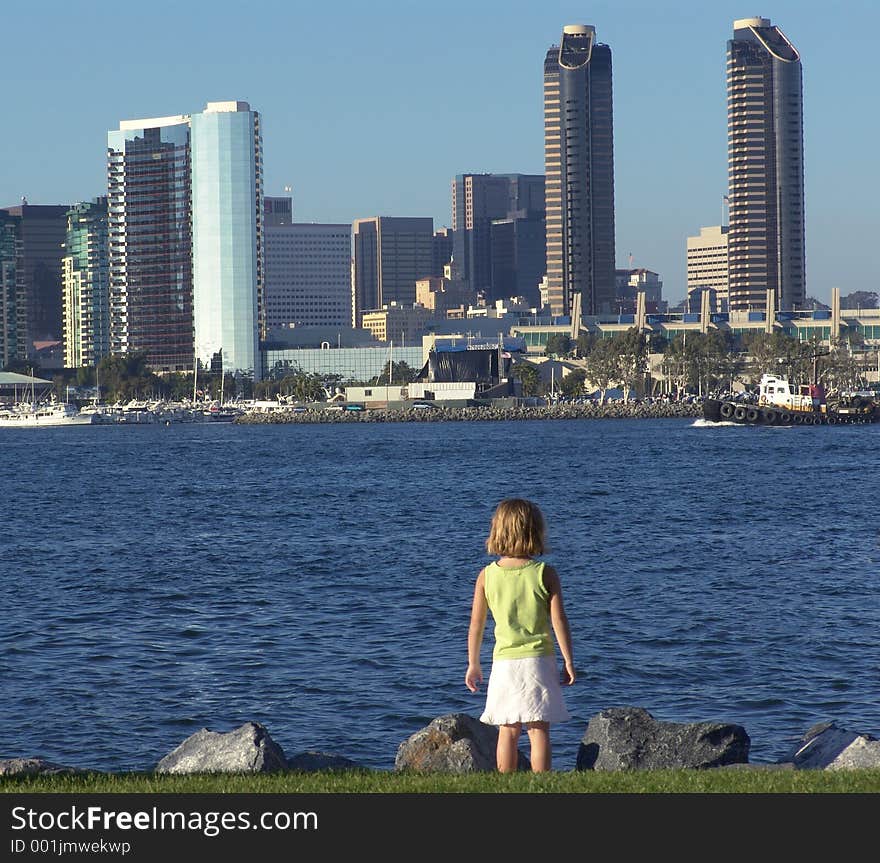 Little girl checking out the view from Coronado Island. Little girl checking out the view from Coronado Island.