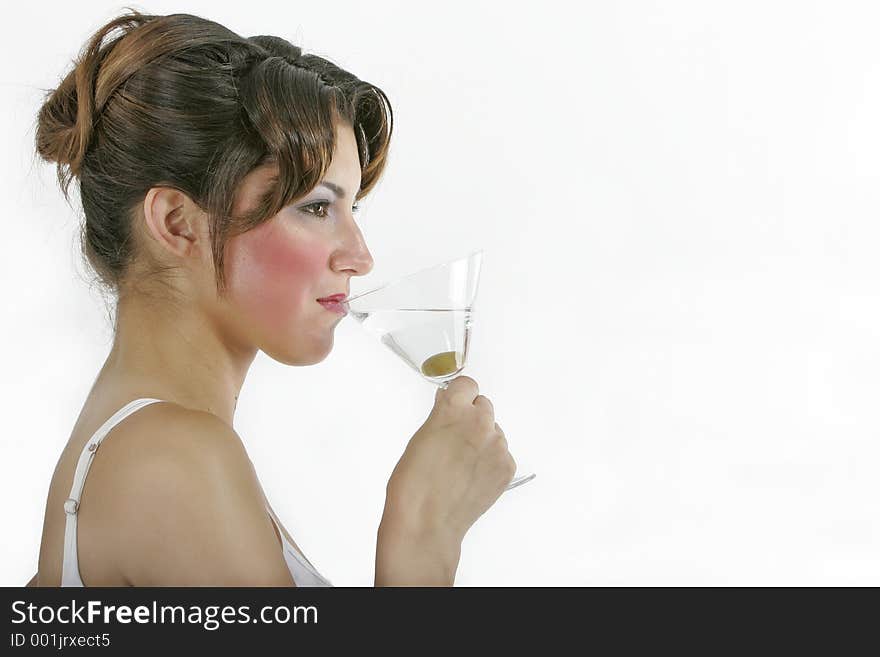 healthy woman with a glass