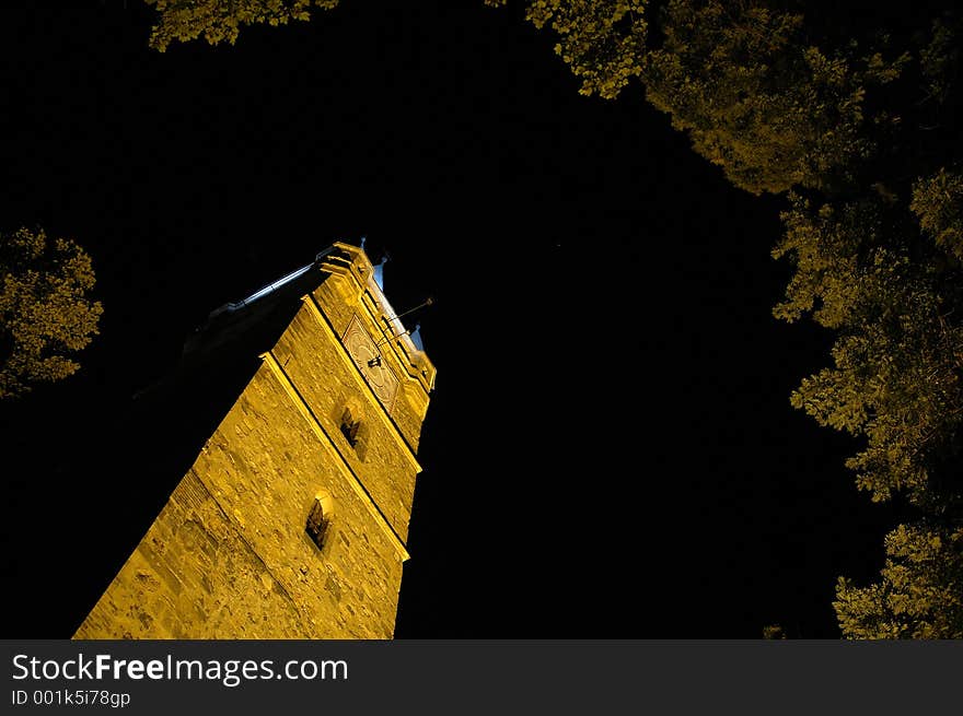 The historic Stefan Cel Mare Tower in Baia Mare, Romania