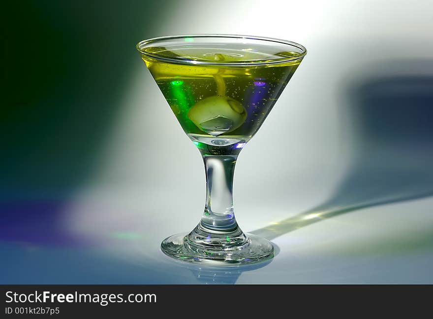 Martini Glass With Color Lighting