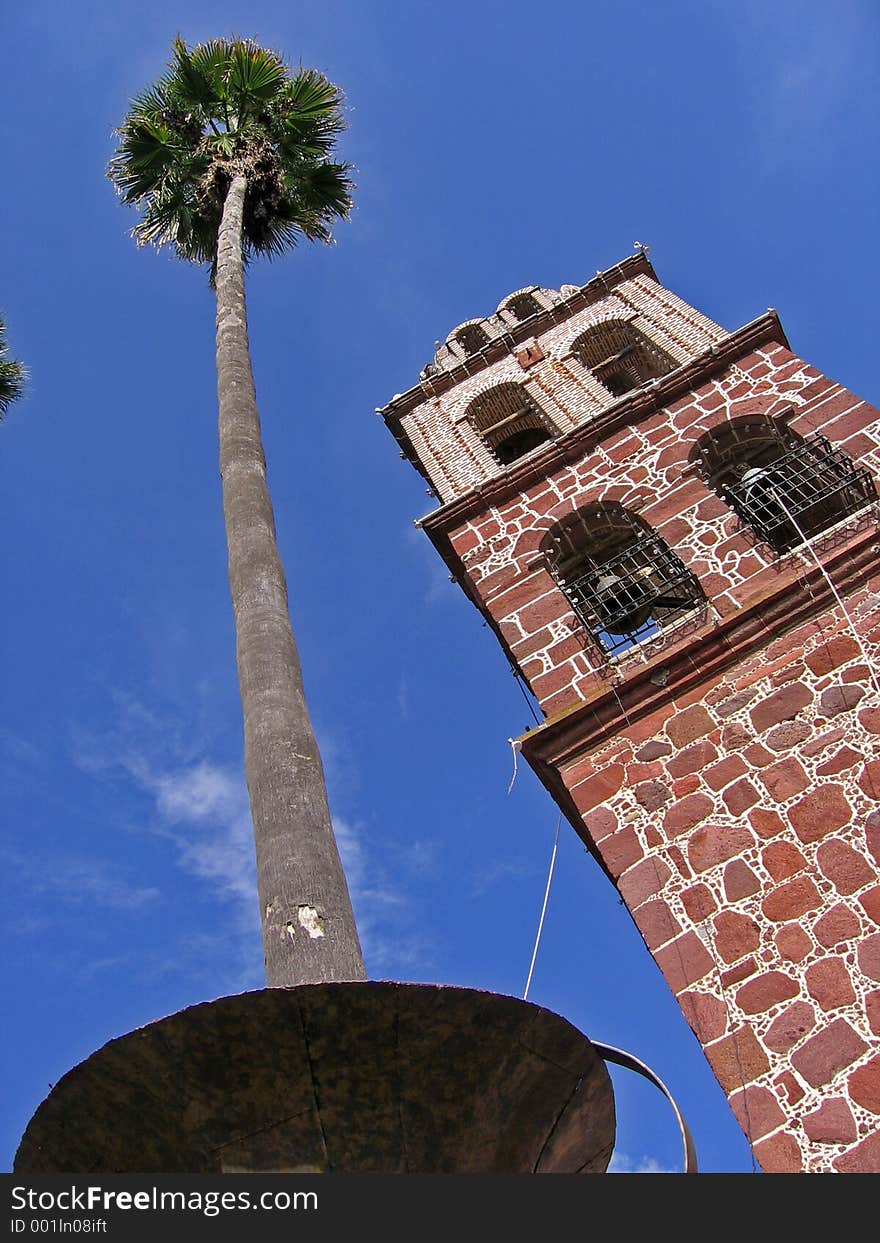 Giant Palm before Anchient Church. Giant Palm before Anchient Church