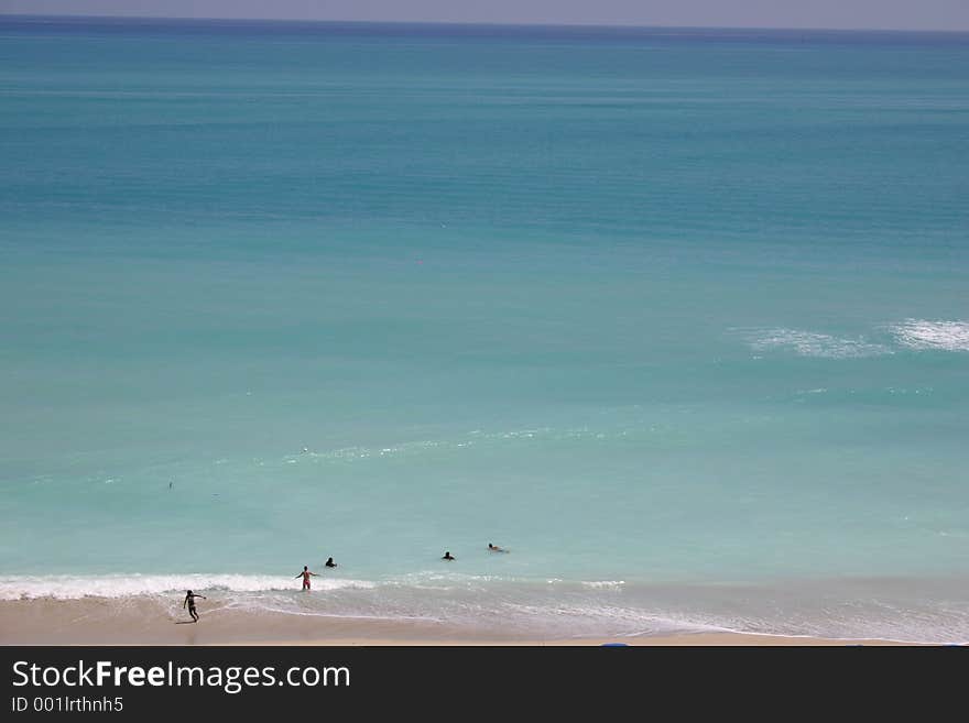 A beautiful stretch of warm ocean beach with waves