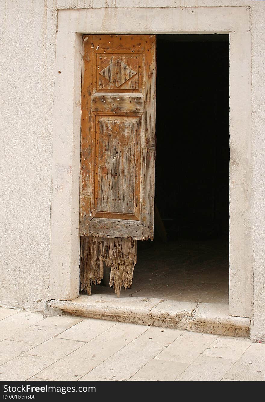 Old entrance in Pag island-Croatia. Old entrance in Pag island-Croatia