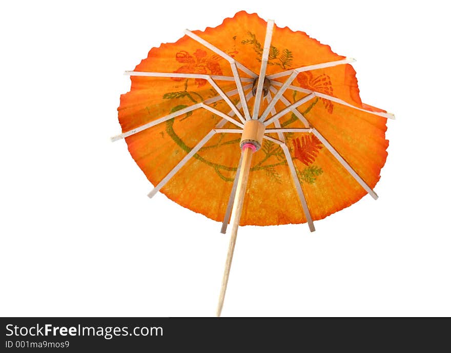 Orange cocktail umbrella 3