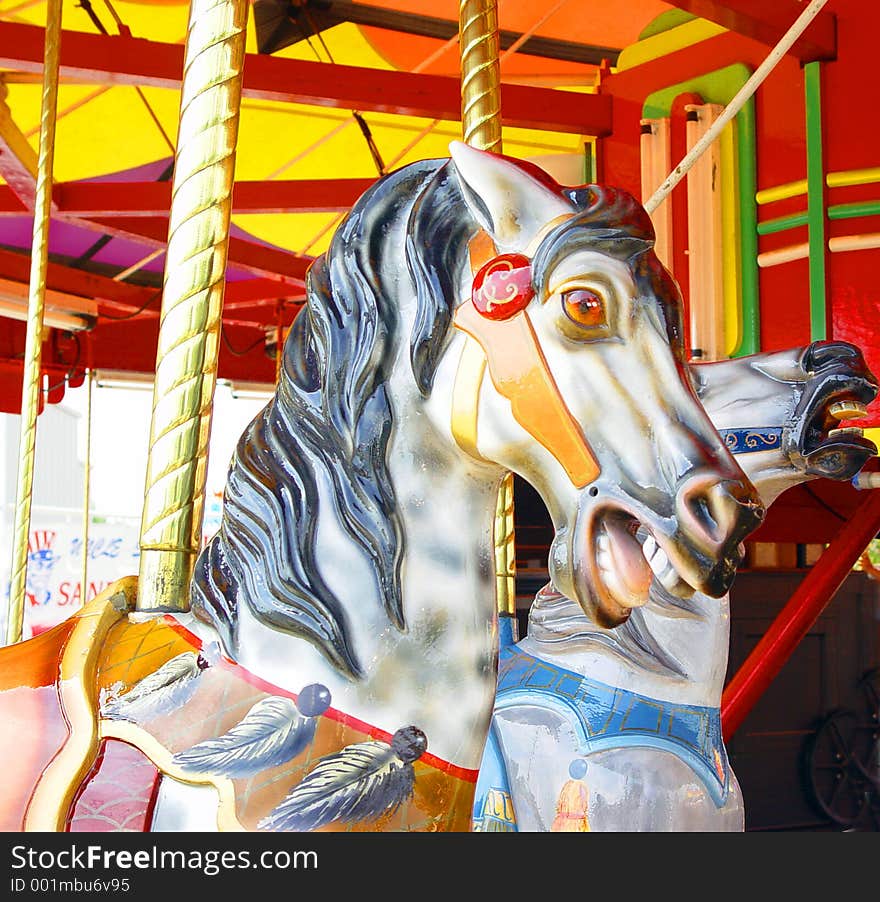 Colorful merry-go-round at state fair. Colorful merry-go-round at state fair