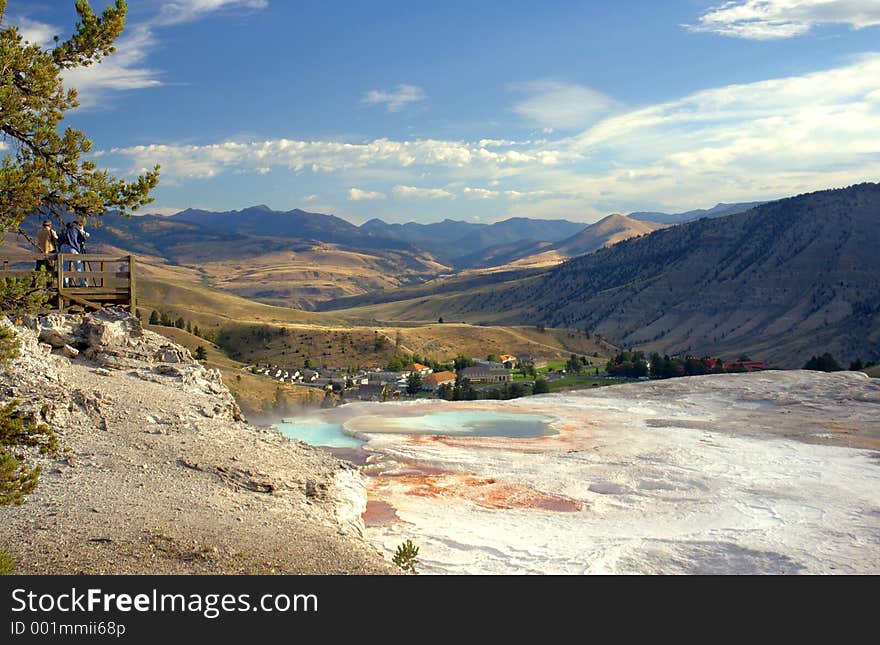 Top of Mammoth Hot Springs with Photographers