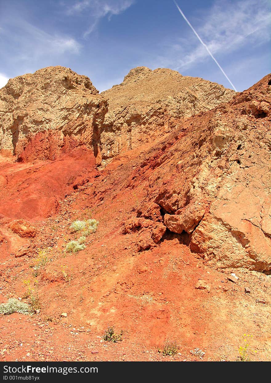 The red rocks in the Death Valley National Park