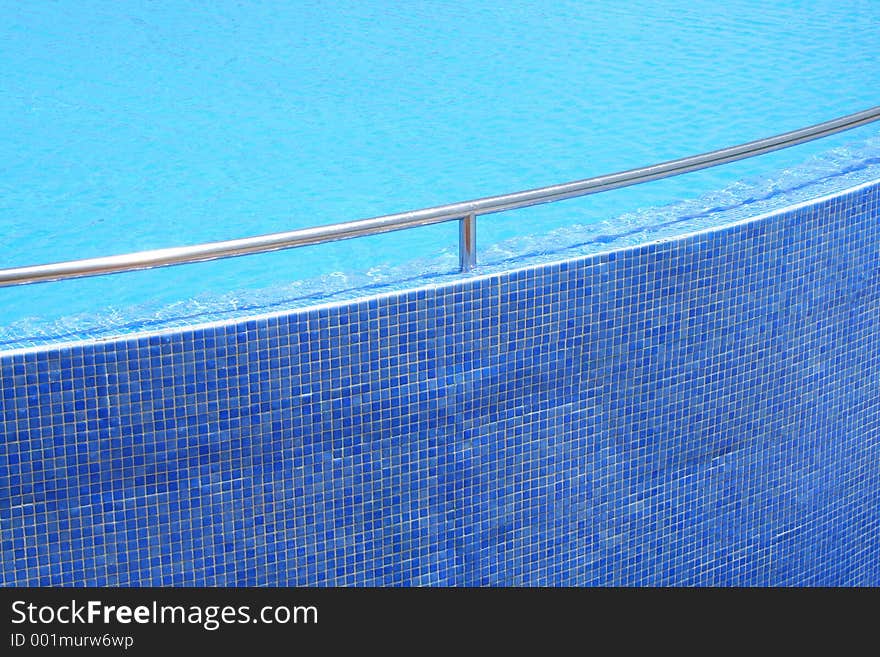 Modern blue swimming pool. Modern blue swimming pool...