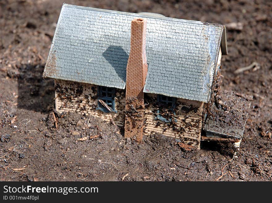 House with mud all around it. House with mud all around it