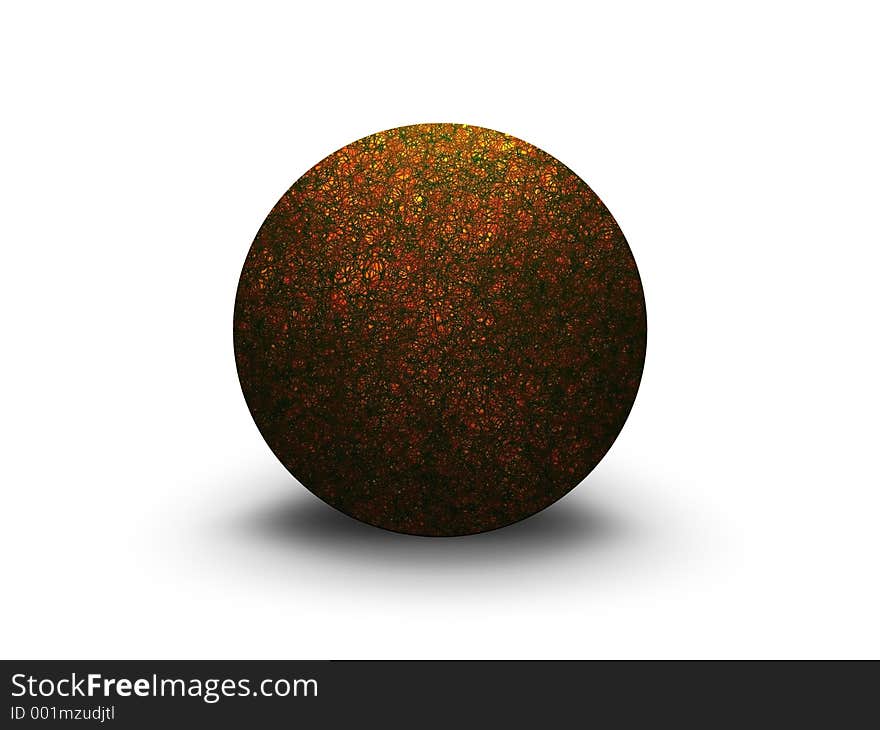 A textured sphere with drop shadow