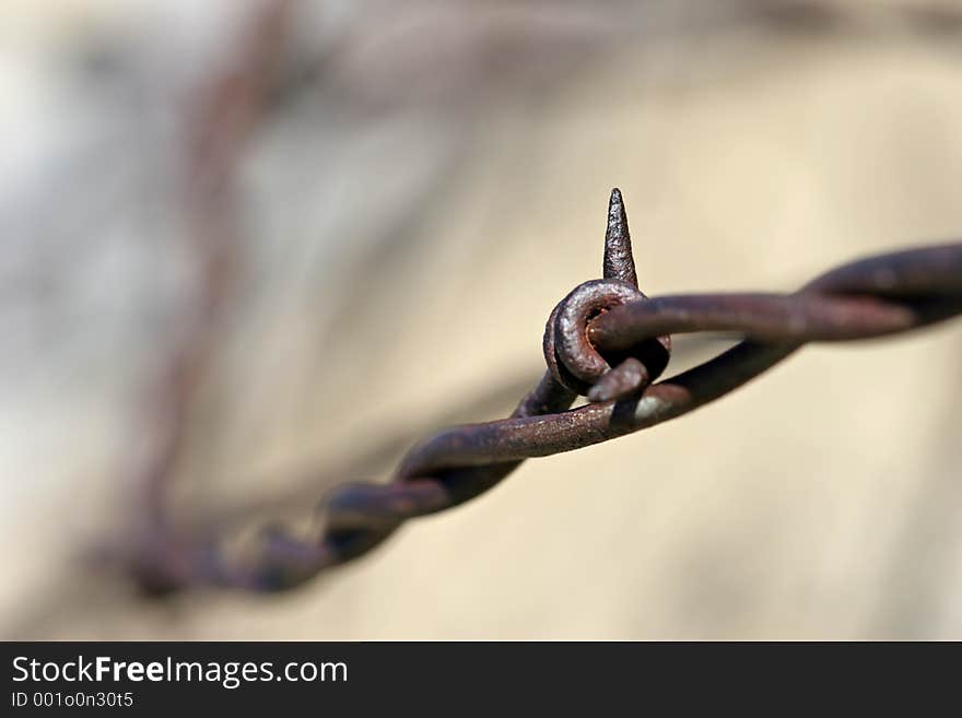 Barbed wire, abstract macro with shallow depth of field. Barbed wire, abstract macro with shallow depth of field