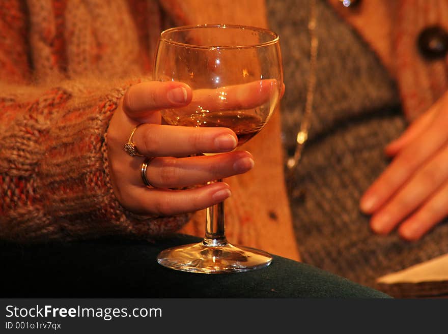 Woman holding a glass