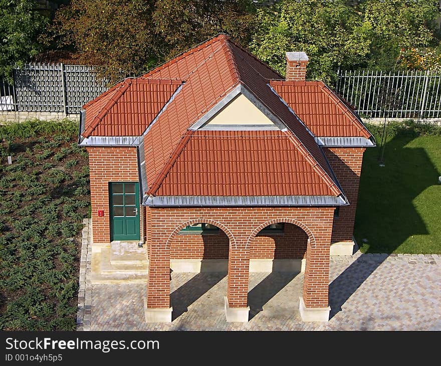 Small house with red roof. Small house with red roof