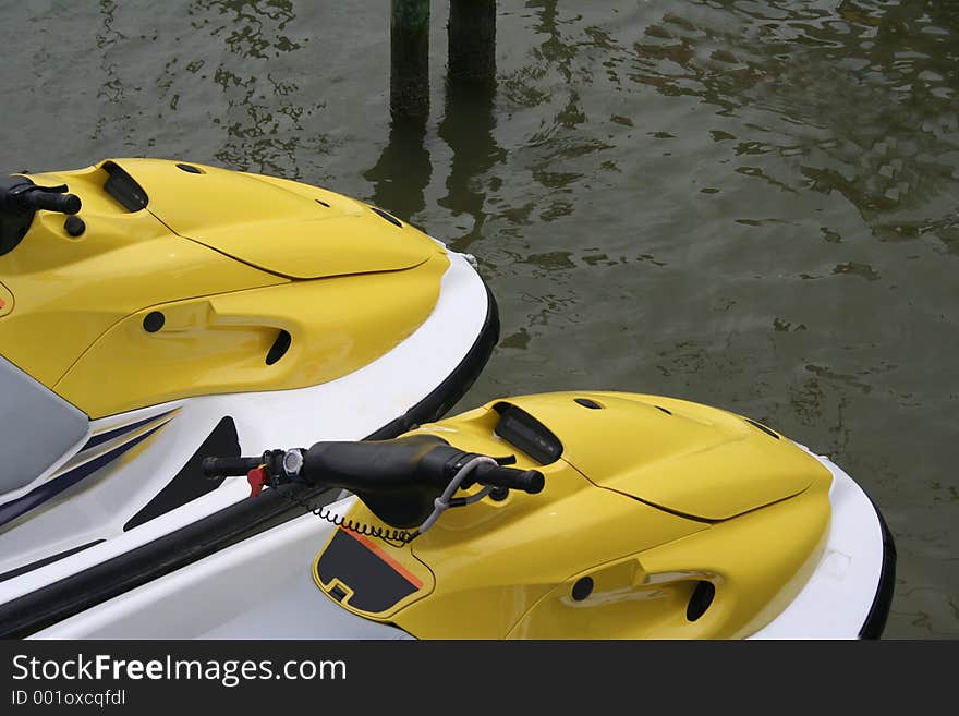 Jetskies by the ocean