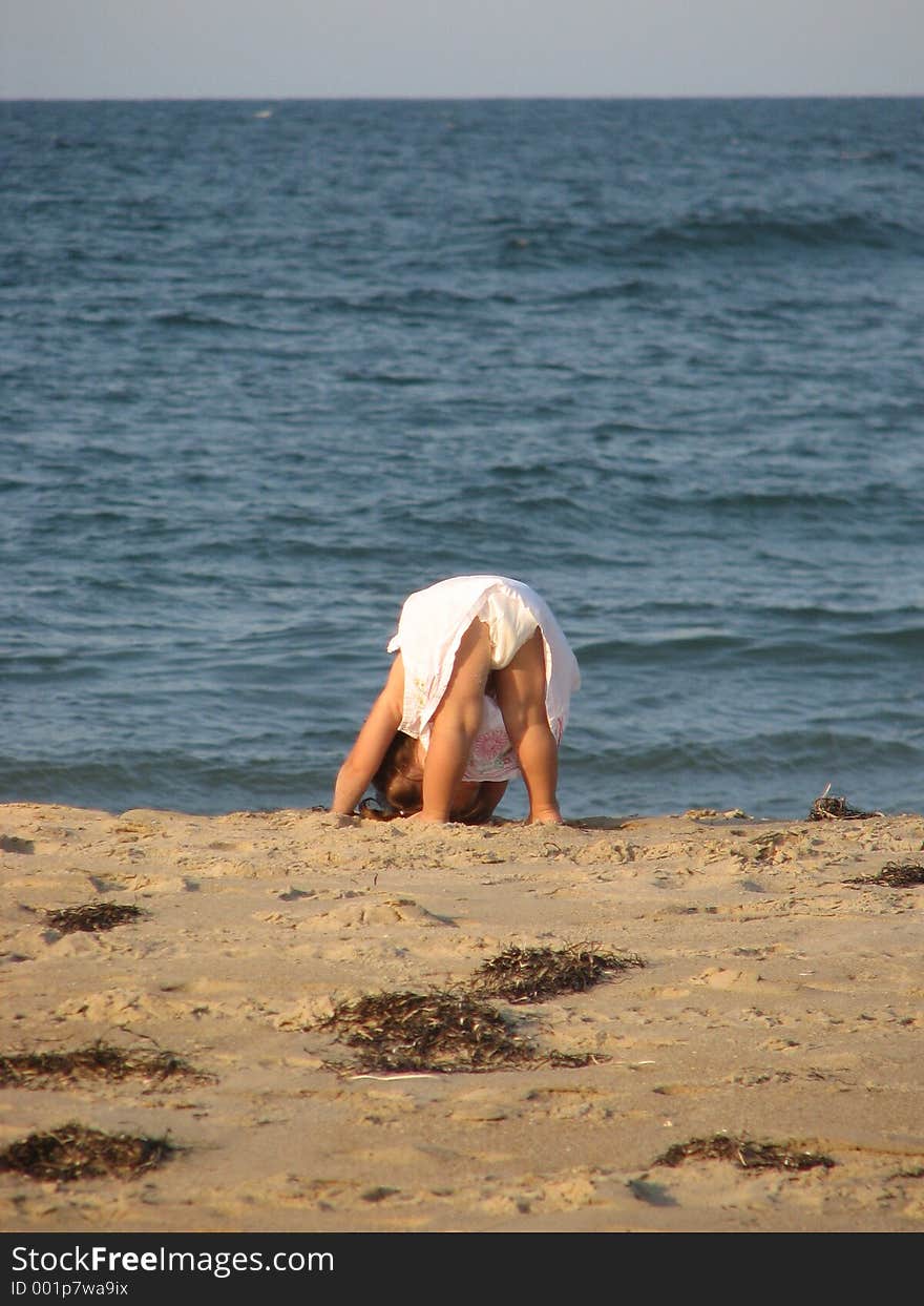 Little Girl Stretching Her Backside