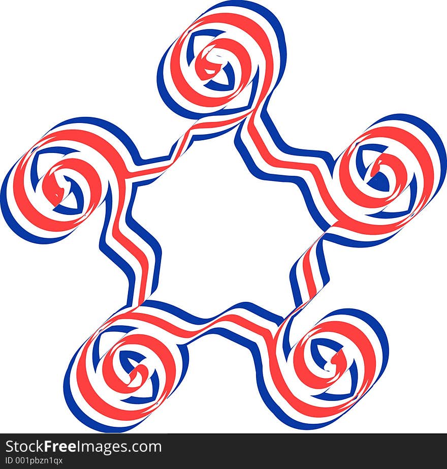 Red and blue star illustration. Red and blue star illustration