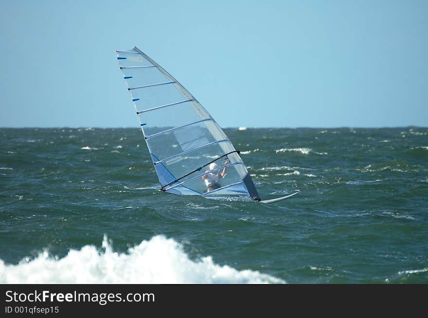 Windsurfer in the north sea. Windsurfer in the north sea