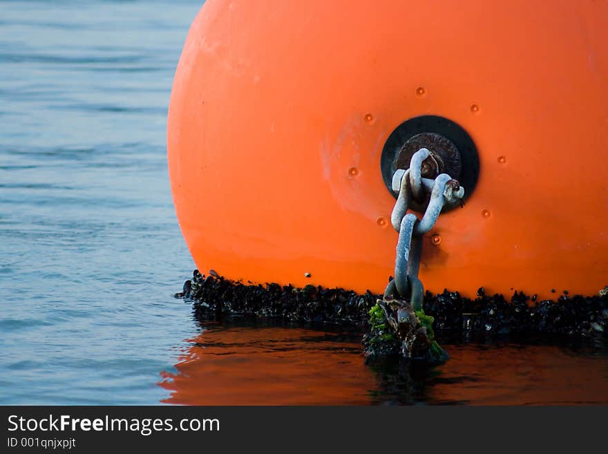 Orange buoy with chain