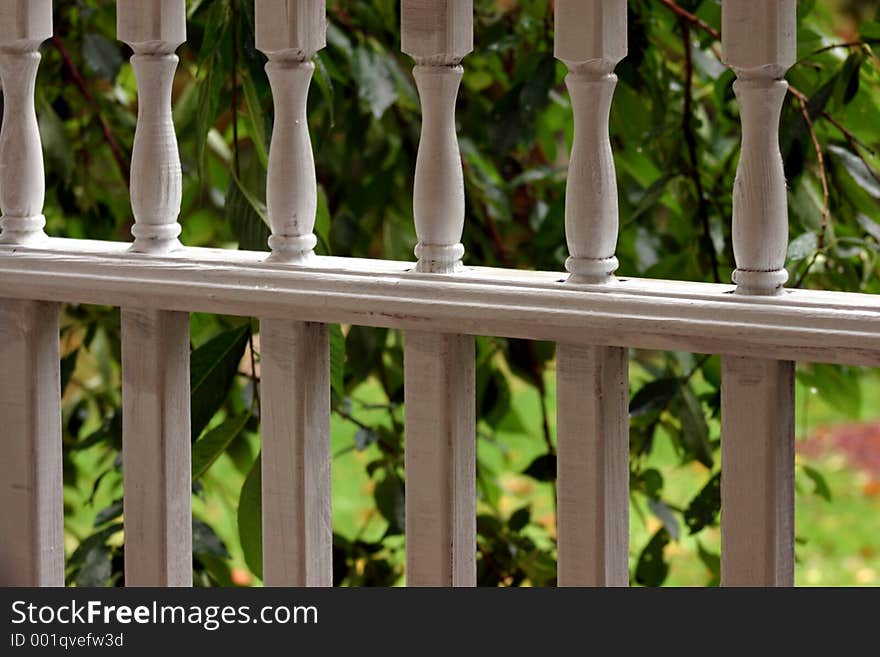 White farmers porch railings. White farmers porch railings