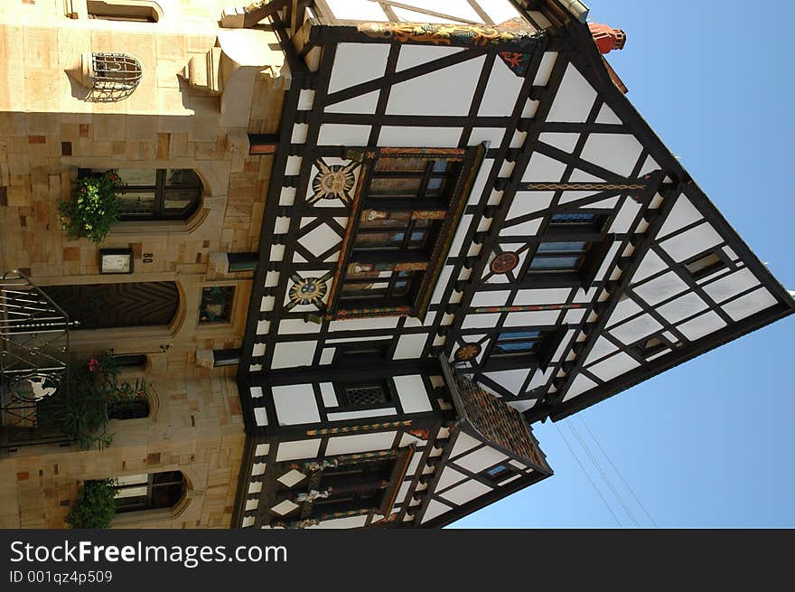 Half timber and stone building in Kallstadt, Germany