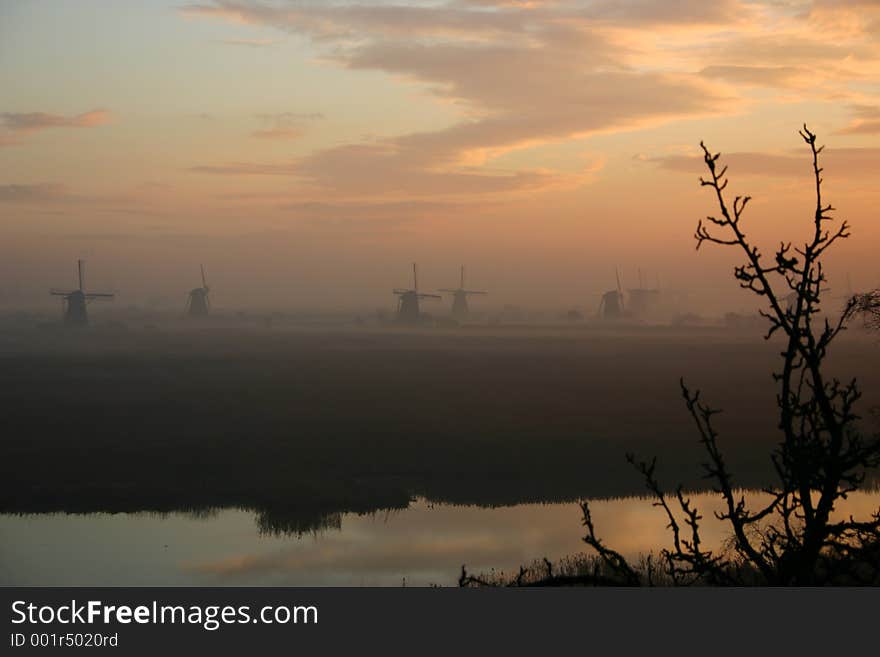 Windmills in Kinderdijk. Windmills in Kinderdijk