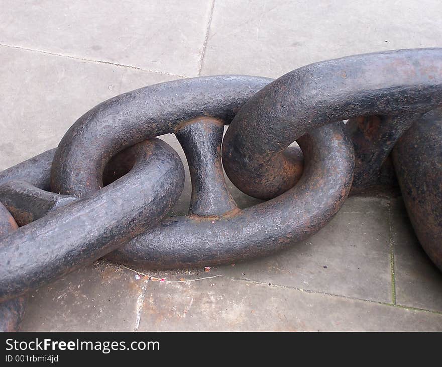 Old chain from a ship anchor. Old chain from a ship anchor