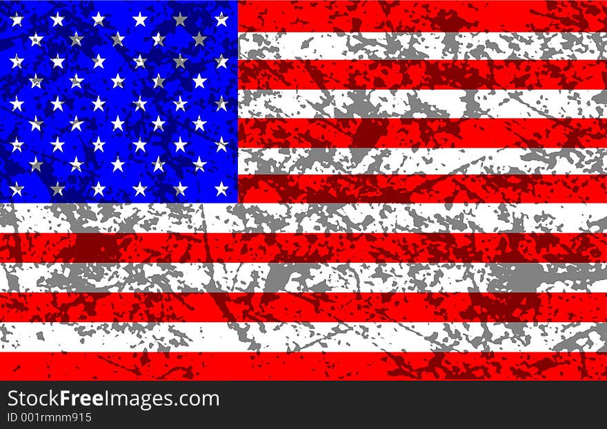 American flag with grunge texture added. American flag with grunge texture added