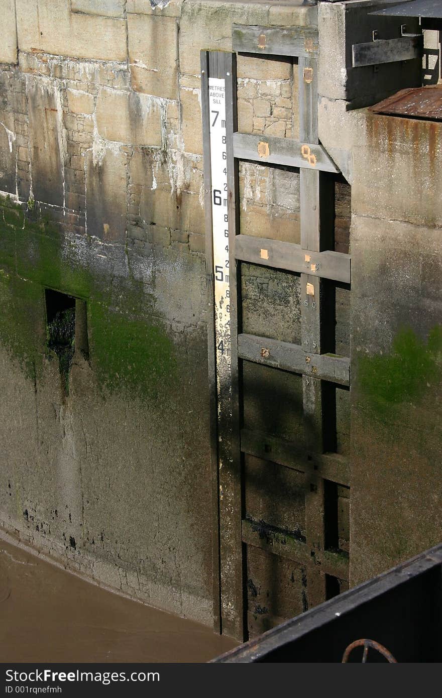 Tide Indicator on Liverpool Lock. Tide Indicator on Liverpool Lock