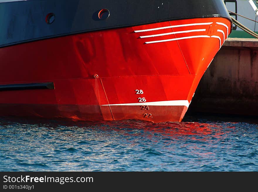 Red Ship moored