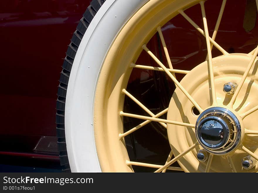 Classic Ford Close-Up, spare wheel. Classic Ford Close-Up, spare wheel