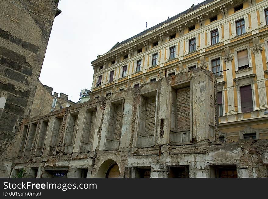 Torn down building in budapest. Torn down building in budapest